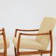 Pair of Scandinavian modern longue chairs green nebula 1970s