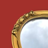 Small vintage oval mirror in gilded resin – 1960s