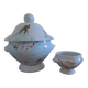 soup tureen + 8 bowls – Philippe Deshoulières “Caribbean Sea” – Porcelain