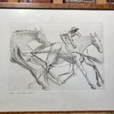 Framed horse drawing.