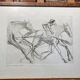 Framed horse drawing.