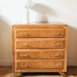 Commode vintage chêne et pieds compas