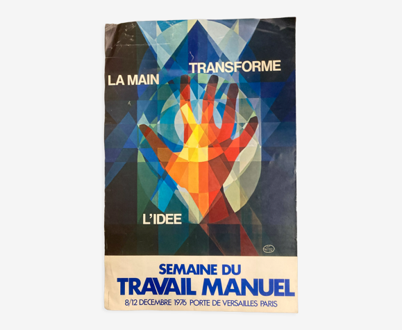 Affiche 1976 Semaine du travail manuel à Paris