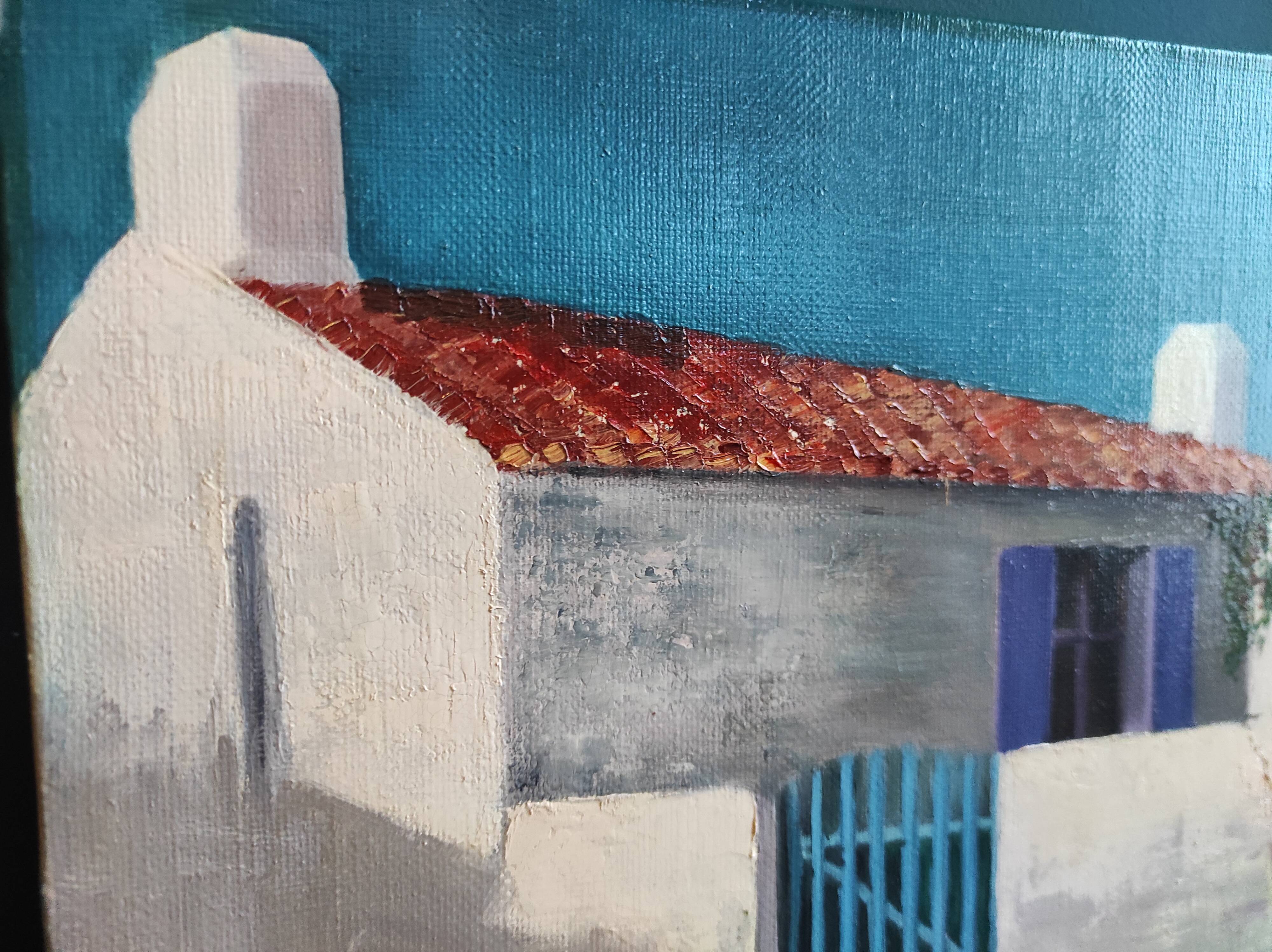 French oil painting, signed CD, 2002