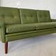 Vintage Danish mid-century Svend Skipper 3 person sofa in olive green leather 1965