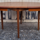 Extendable round dining table, solid wood, vintage, 60s