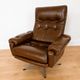 Vintage Danish mid-century brown leather swivel chair 1970s