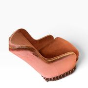 Ensemble de 2 fauteuils/sièges vintage rose poudré à franges