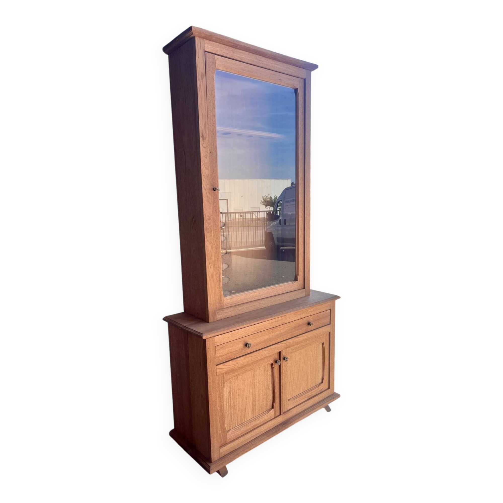 Raw wood gun cabinet