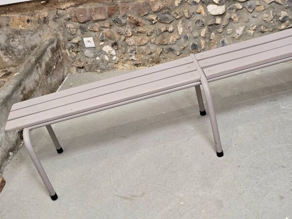 Banc d'école relooké mauve clair 1970 taille adulte