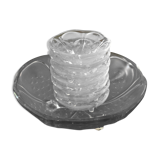 Service à salade de fruits sur 3 pieds en verre (saladier et 7 coupelles)