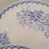 Assiettes Plates Faïence Ancienne Saint Amand Hamage Modèle Flora Vintage