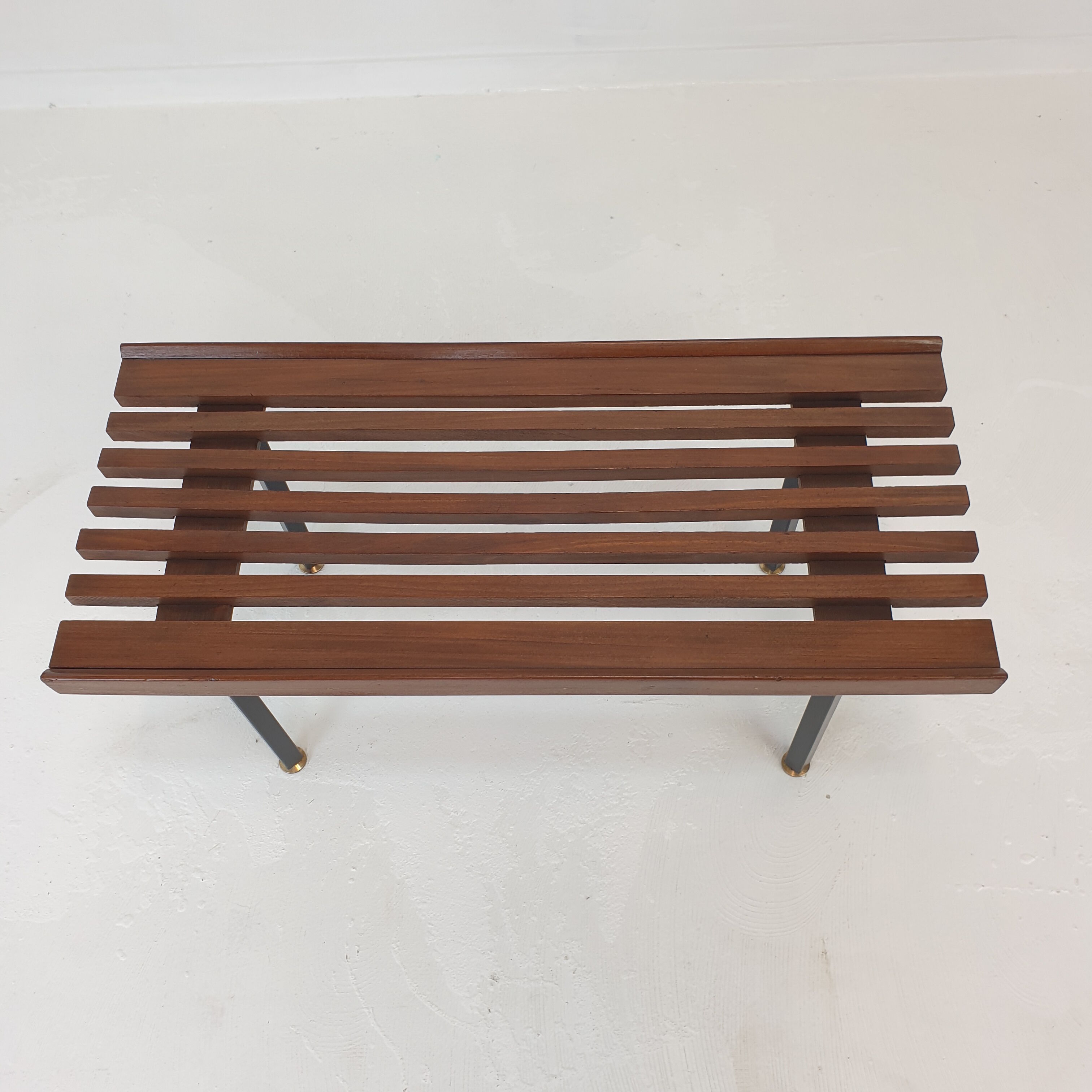 Bench in Teak with Brass Feet, Italy, 1950s