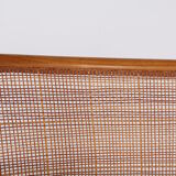Banquette en cannage Rudolf Frank pour Erwin Behr style Finlandais classique