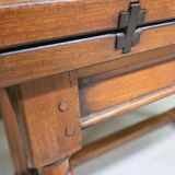 Console table in walnut, 20th century.