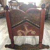 Alsatian polychrome furniture cradle from Brumath 19th century 1837