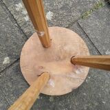 Pair of brutalist wood stools