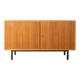 1960s sideboard, walnut veneer, black steel legs