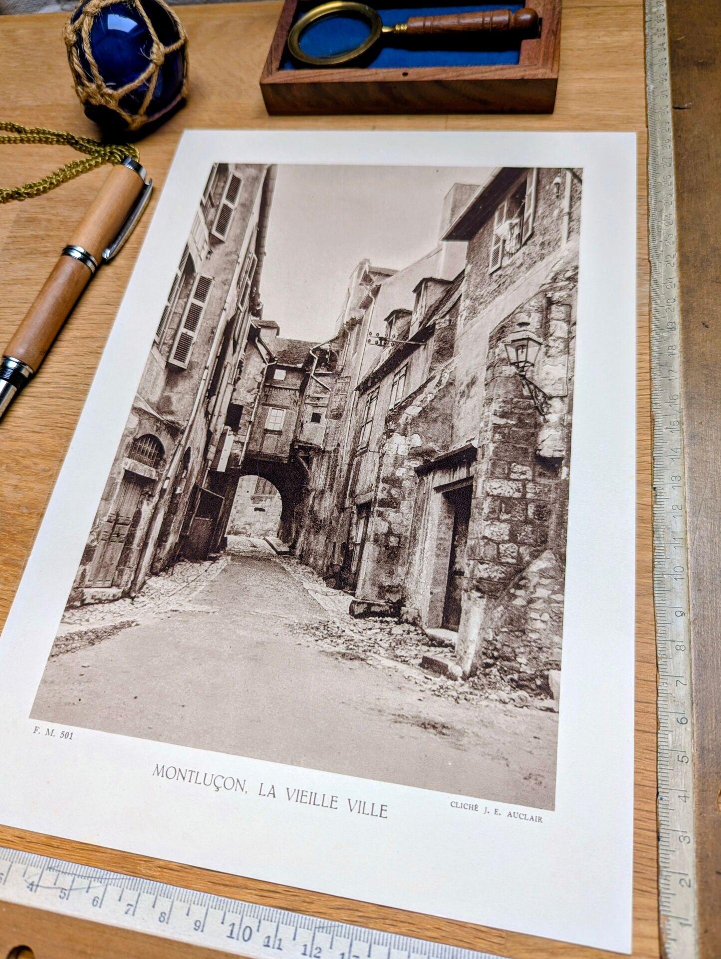 Montluçon, Allier, photo print from 1942.