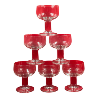 Lot de 6 verres vintage