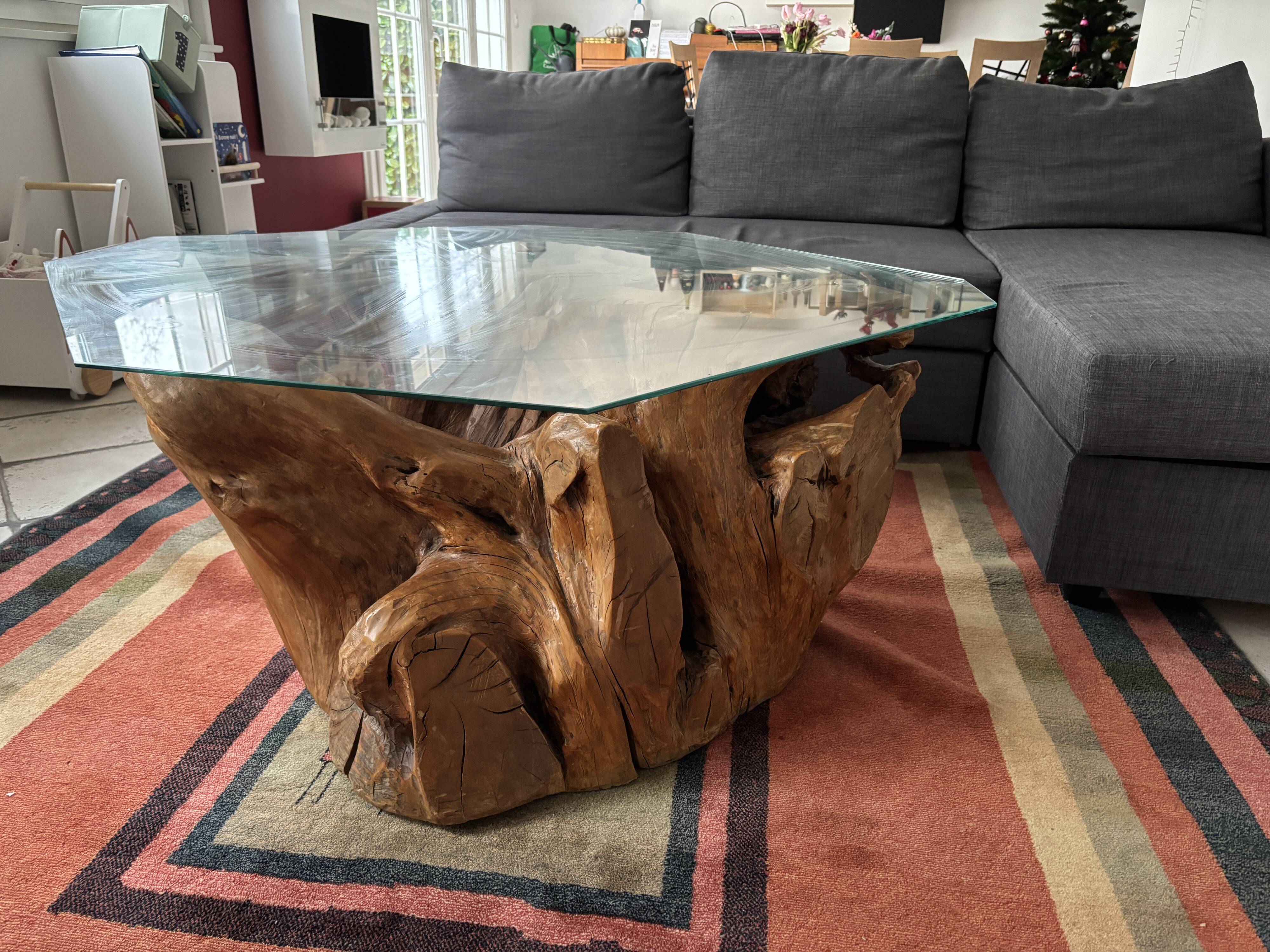 Olive tree stump coffee table