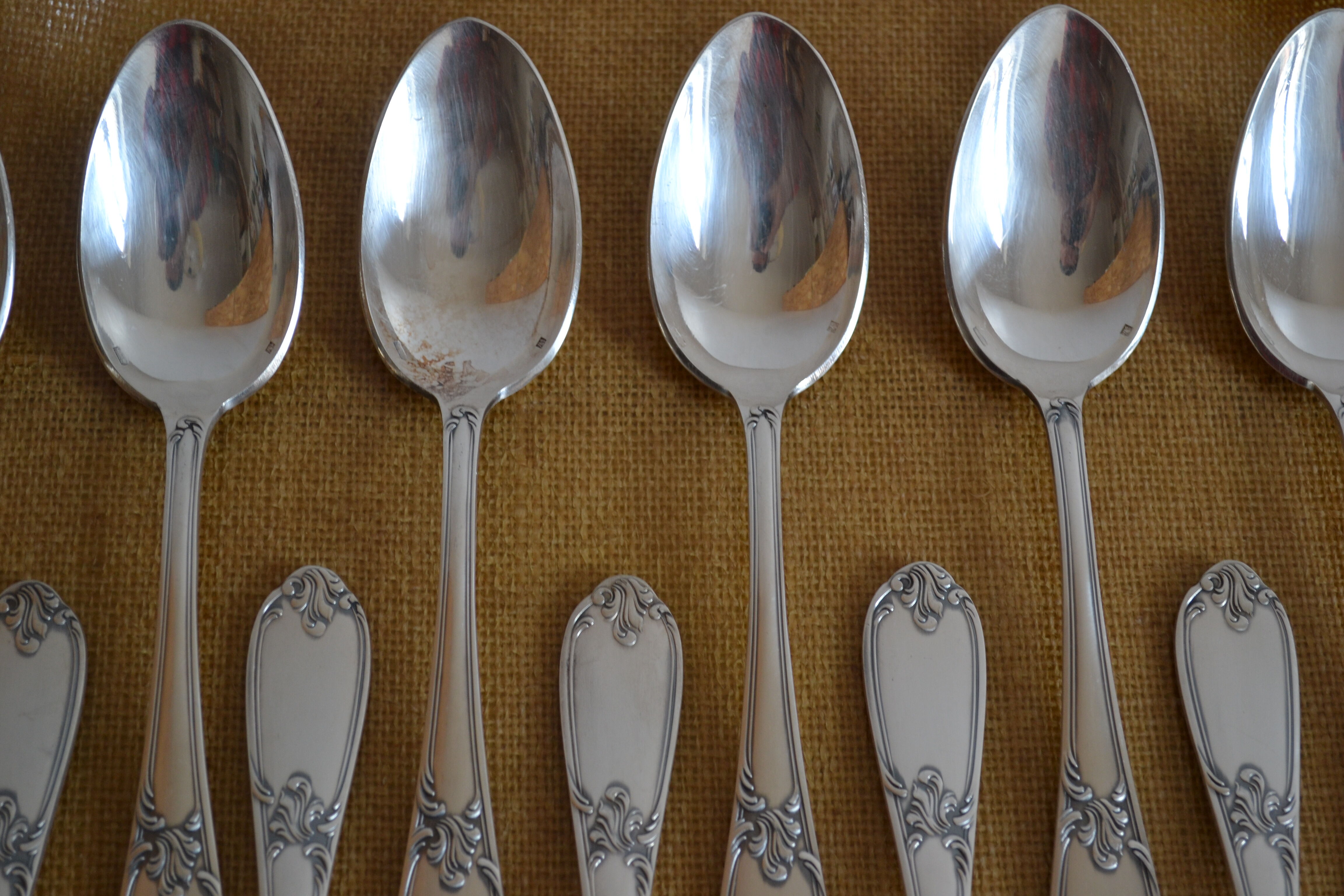 12 tablespoons metal argente orfevre frionnet francois