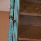 old Art Deco wall display case in original blue teak Burmese patina