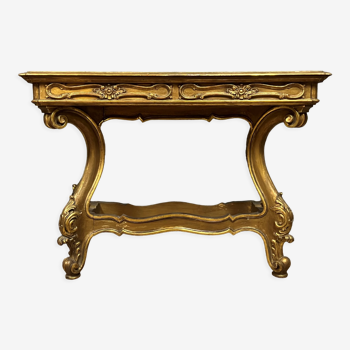 Console Louis XV Baroque vénitienne en bois doré vers 1900