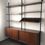 Scandinavian rosewood modular bookcase Pira Mobel system year 60