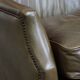 Olive Green Cowhide Leather Armchair