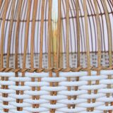 Suspension en bambou, chargé à motifs 40x40 cm, couleur blanche et naturelle, noir cablo