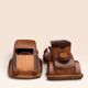 Pair of small handcrafted wooden cars