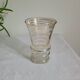 Flared glass vase with gold trim
