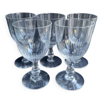 5 verres à eau baccarat – art nouveau