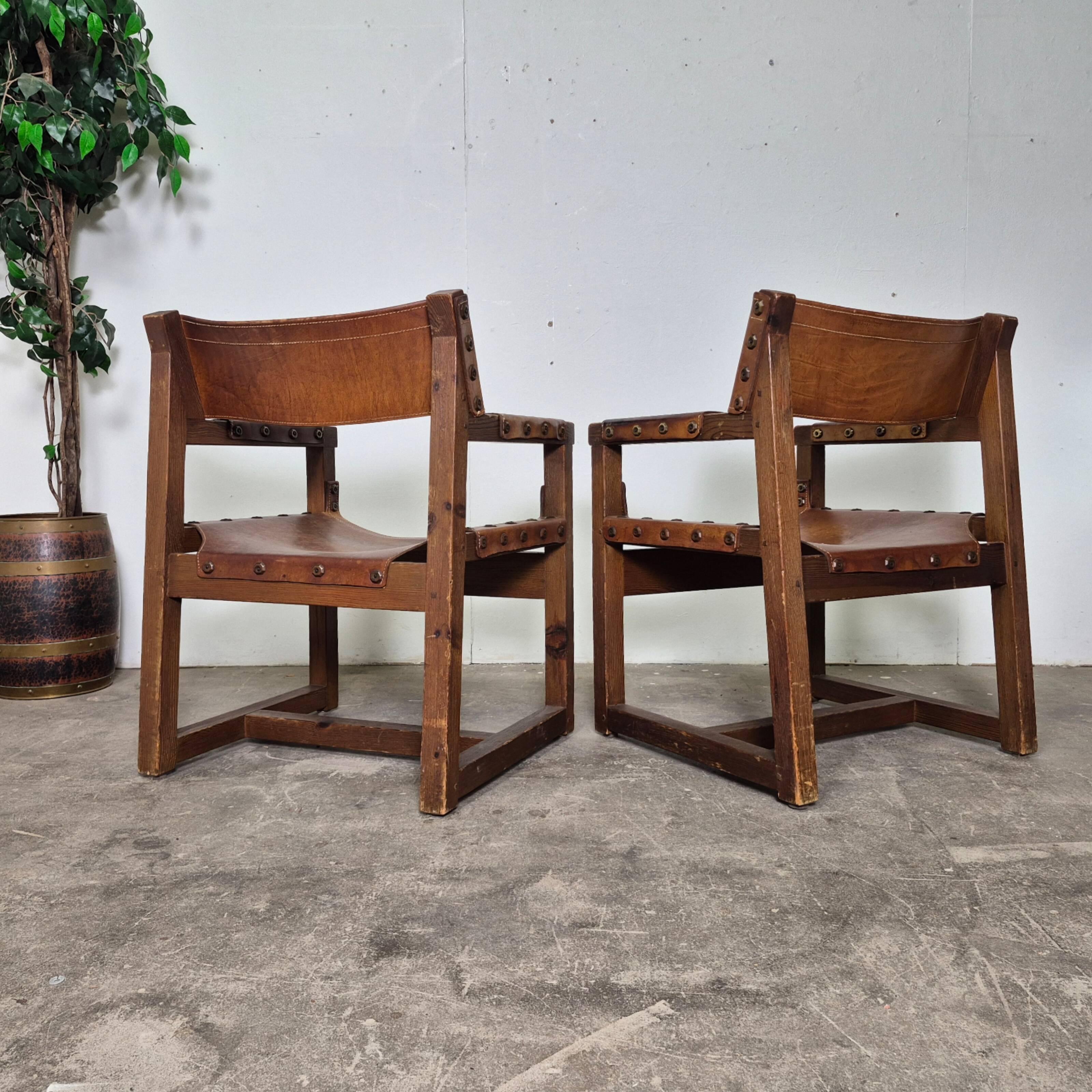 Ensemble de 2 fauteuils brutalistes de Biosca, Espagne, années 1950