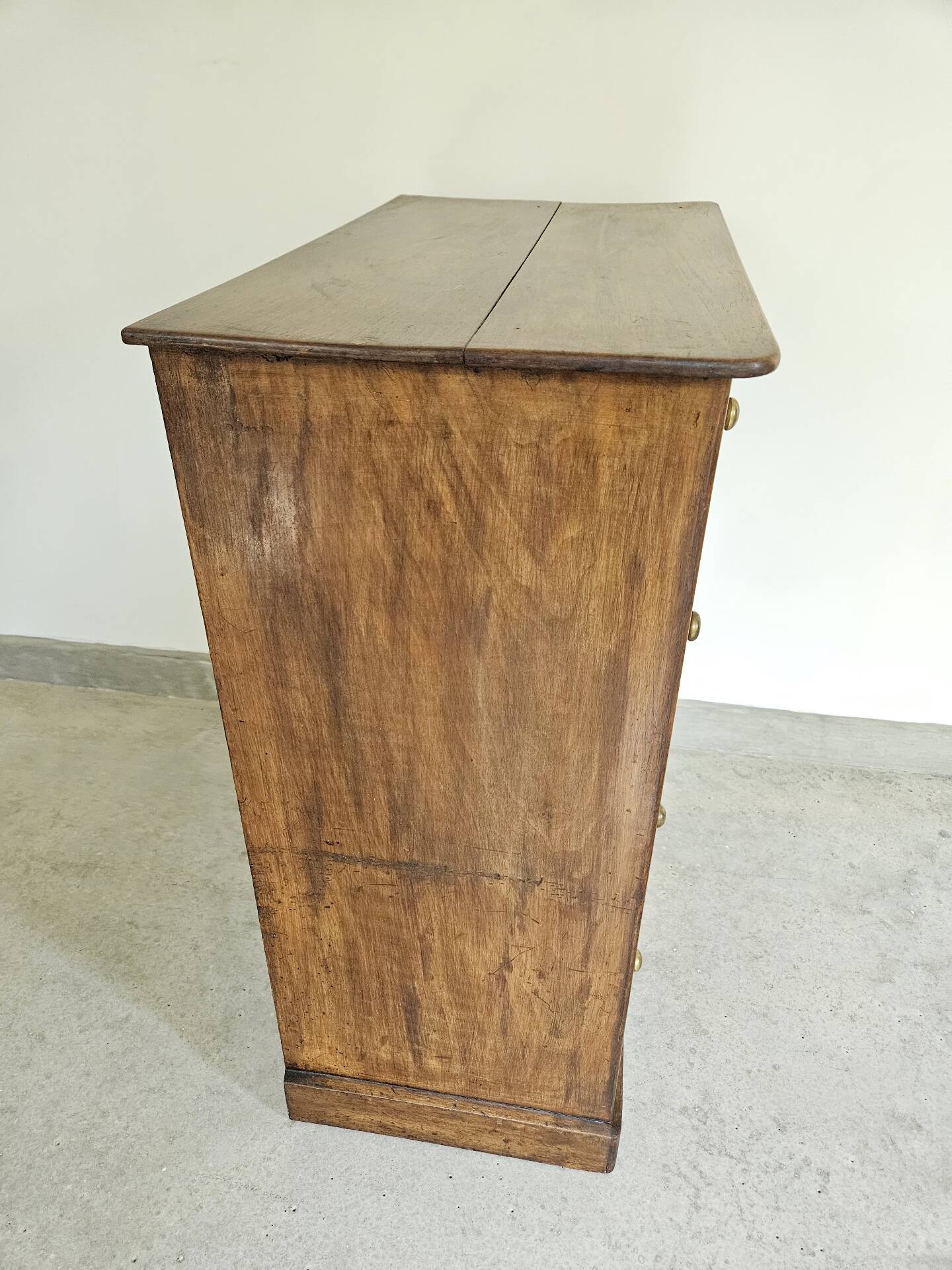 commode 4 tiroirs meuble rangement bois ronce de noyer ancienne vintag