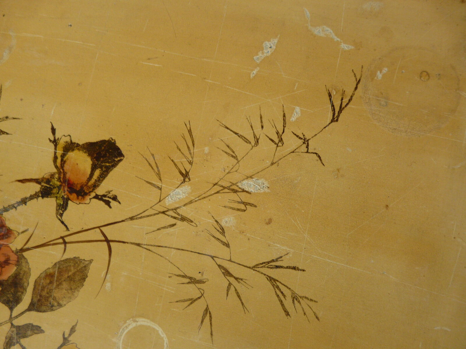 Large napoleon III bamboo floral decoration