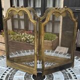 Old brass fireplace screen