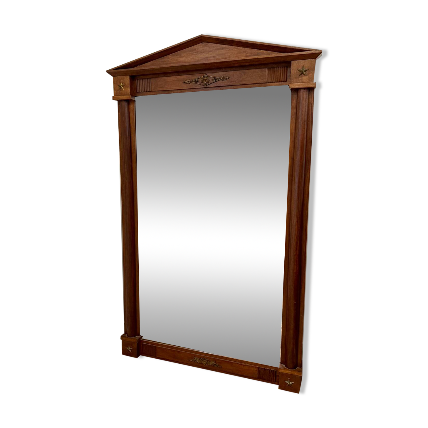 Large antique mirror in solid wood and bronze – Empire style