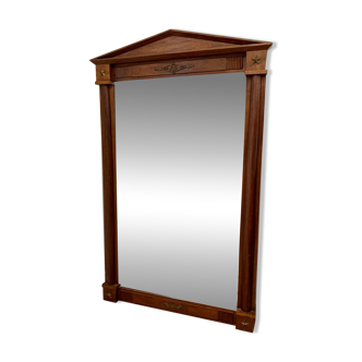 Large antique mirror in solid wood and bronze – Empire style
