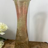 Grand vase en verre craquelé