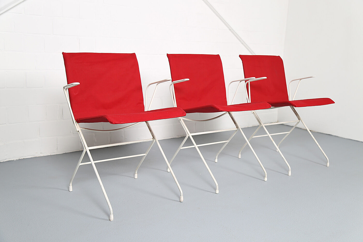 French mid-century vintage garden set designed by Raoul Guys (attributed) 3 chairs and a table