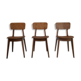 Lot of 3 chairs, France, 1950's