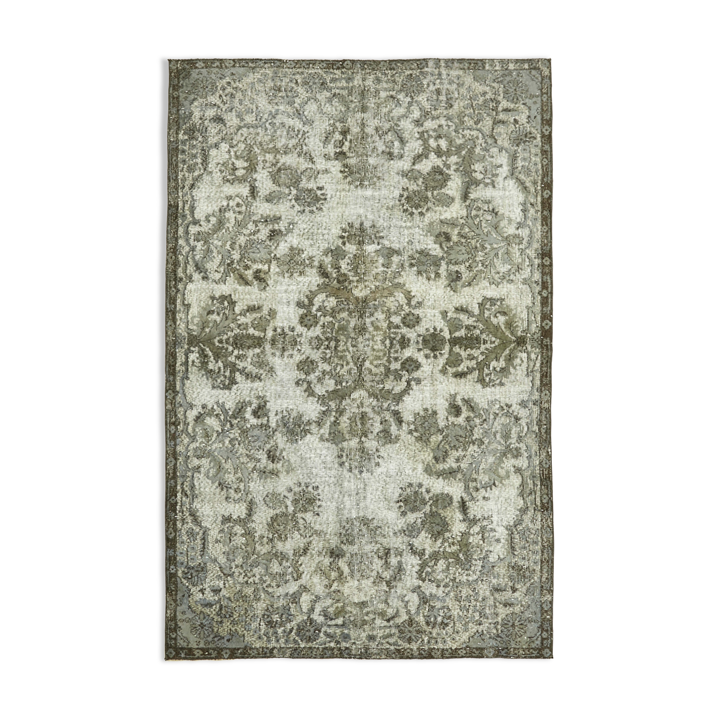 Hand-knotted vintage oriental, grey rug, 1980s, 167x254 cm