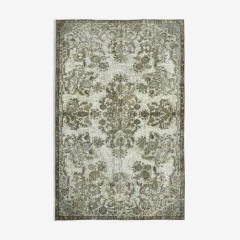 Hand-knotted vintage oriental, grey rug, 1980s, 167x254 cm