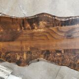 Table basse en bois brutaliste, primitive