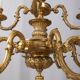 Classic 12 light golden bronze chandelier from the mid-20th century