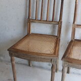 Pair of antique canned chairs Henri II