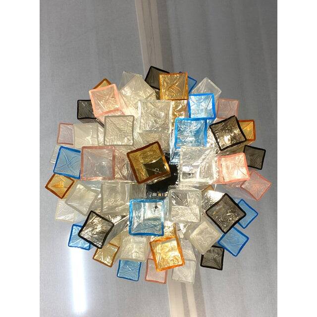 Lustre du 21e siècle en verre de Murano multicolore "quadrillé".