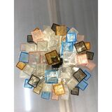 Lustre du 21e siècle en verre de Murano multicolore "quadrillé".